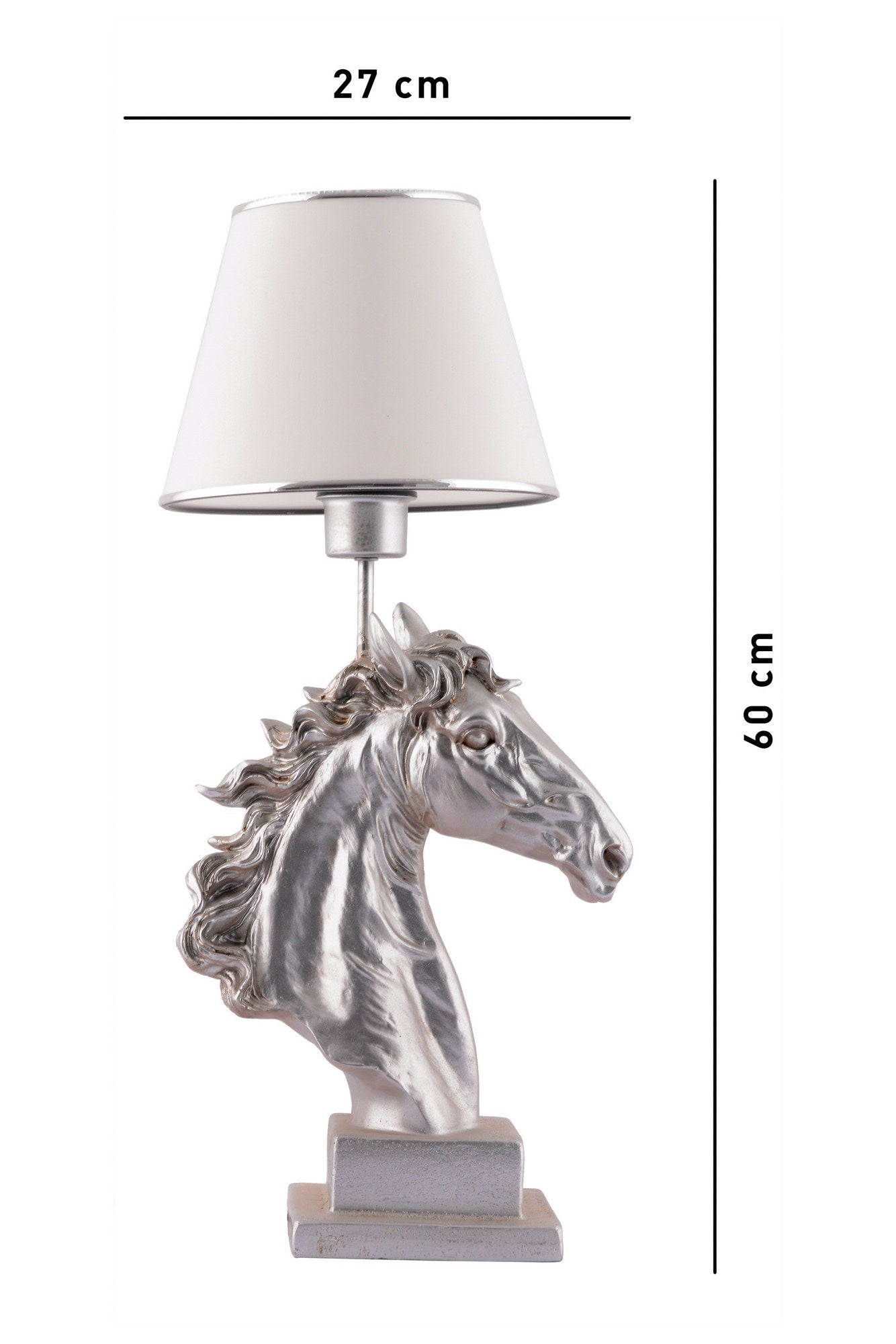 Candeeiro de mesa-Horse-Branco
Prata