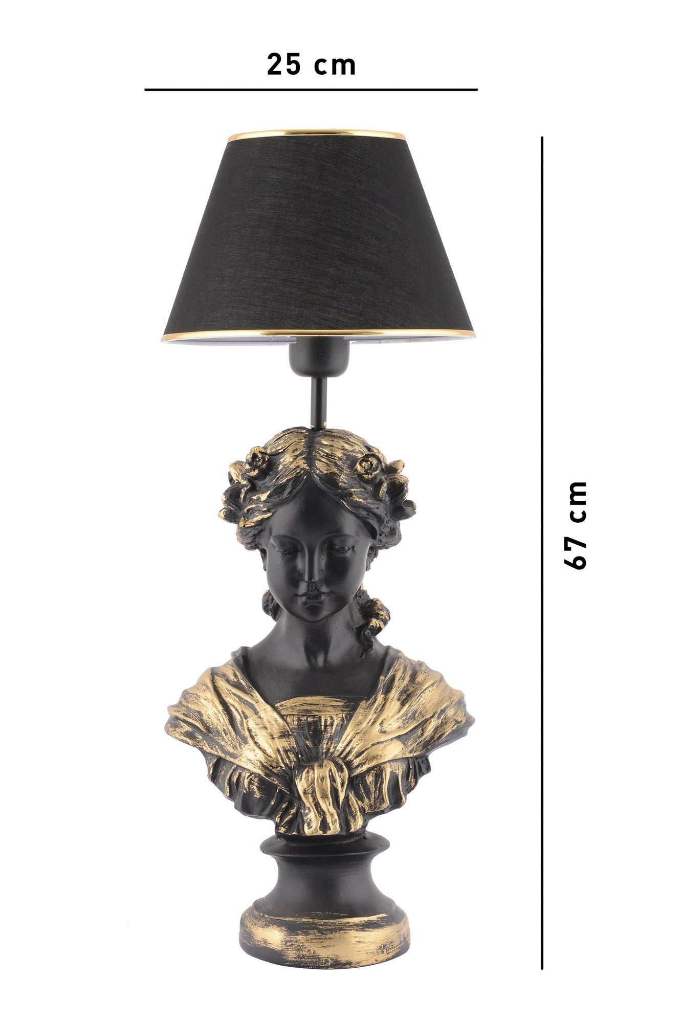 Candeeiro de mesa-Opelya-Preto
Dourado