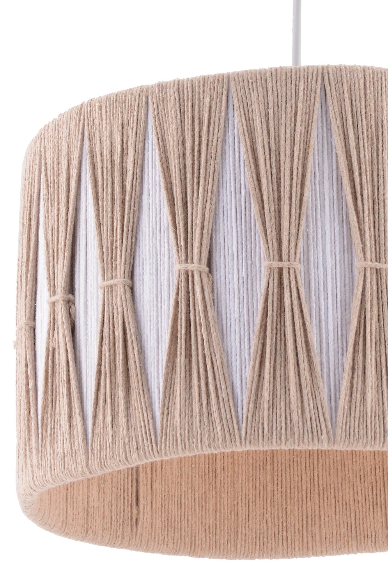 Candeeiro de Teto – 30x30 cm – Verde e Branco – Metal e Juta