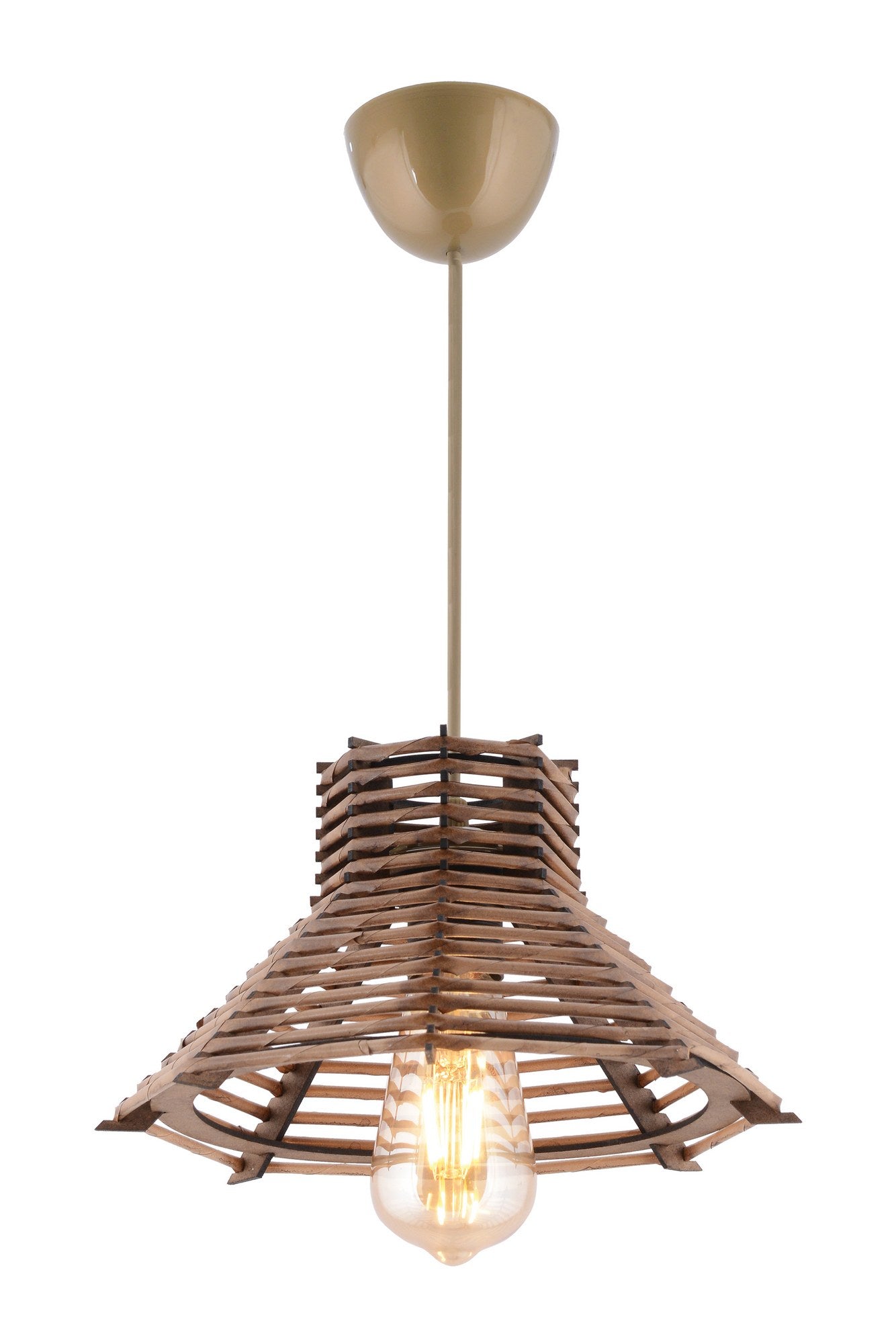 Candeeiro de Teto – 55 cm – Marrom – Madeira