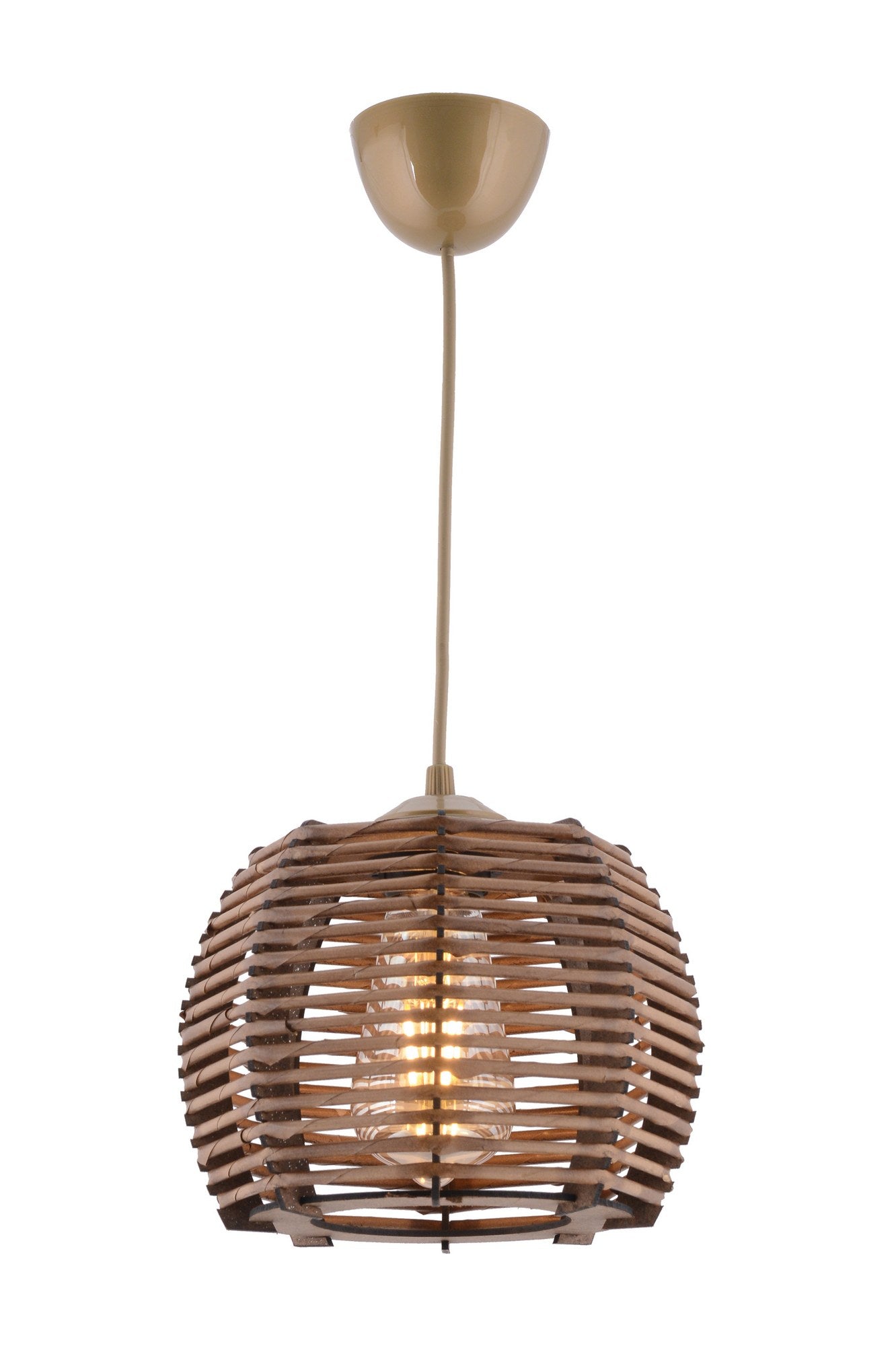 Candeeiro de Teto de Madeira – 55 cm – Marrom