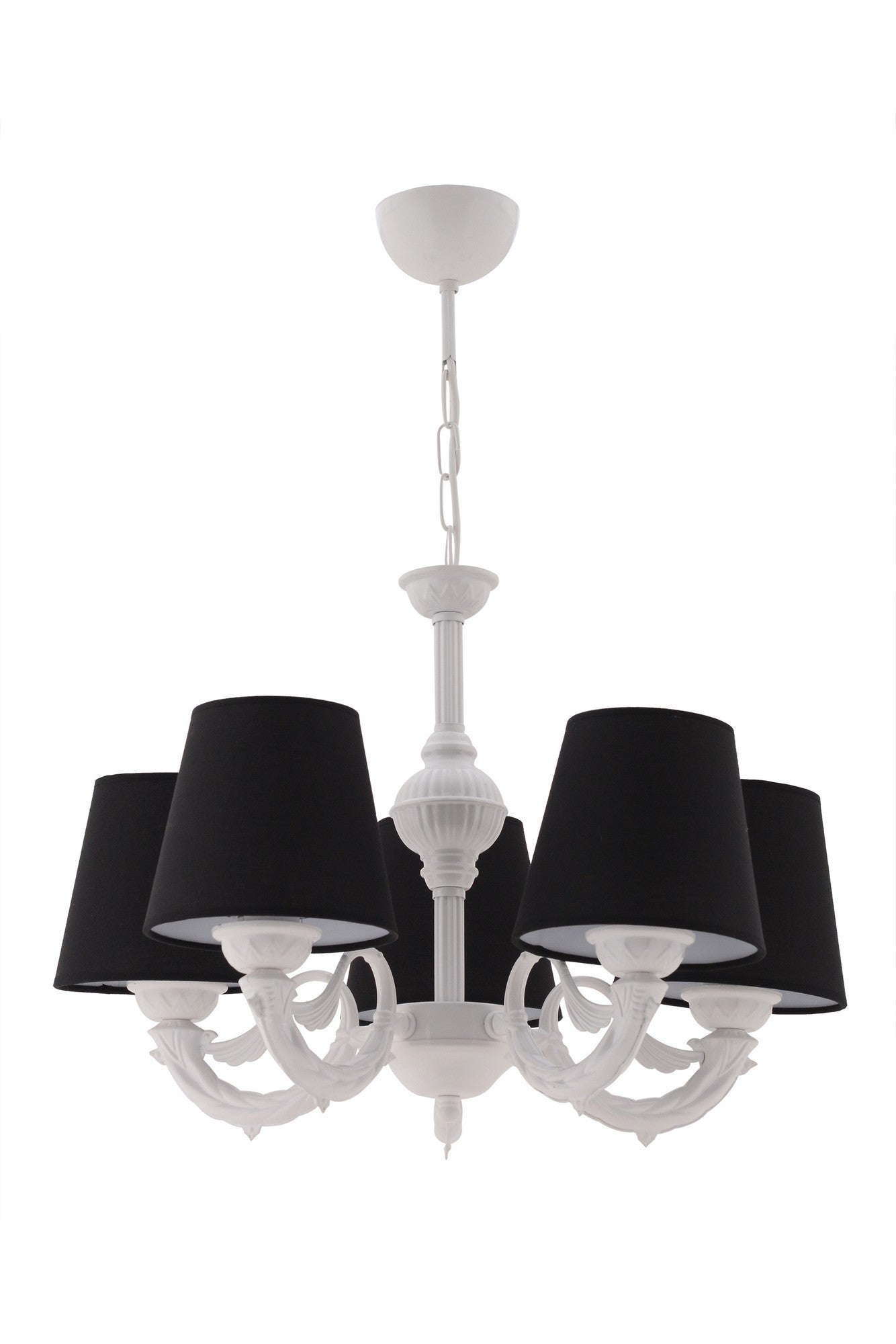 Candeeiro de Teto – 65 cm altura – Preto e Branco – Metálico