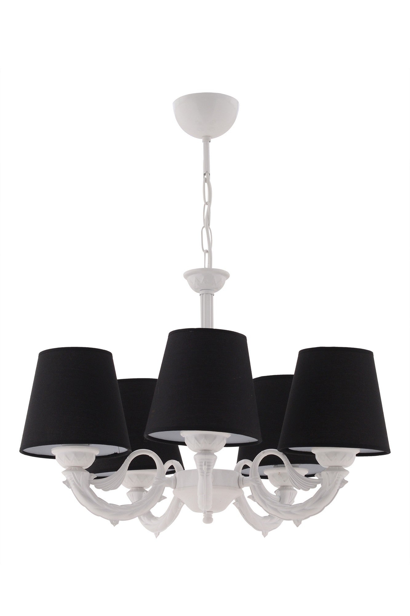 Candeeiro de Teto – 65 cm altura – Preto e Branco – Metálico