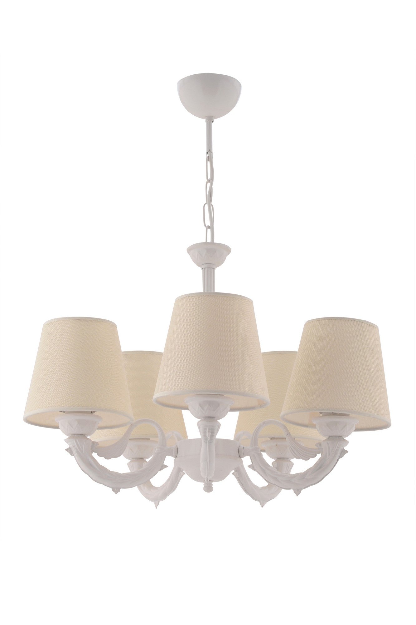 Candeeiro de Teto – 65 cm – Creme e Branco – Metálico