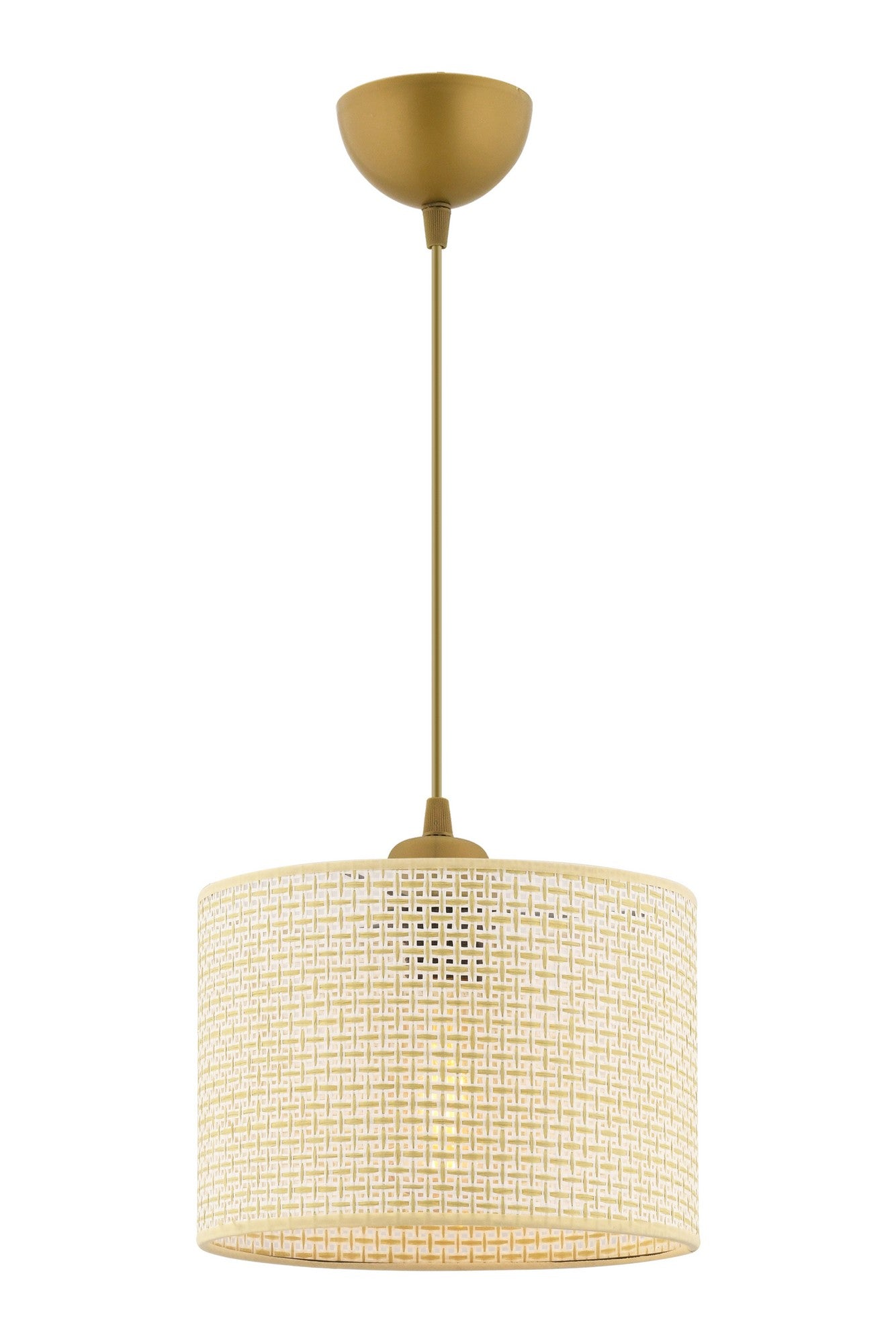 Candeeiro de Teto – 25 cm x 25 cm – Creme – Metal e Algodão