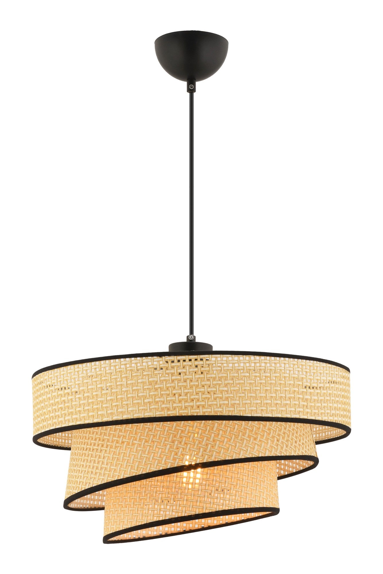 Candeeiro de Teto – 72 cm – Camel e Preto – Metal