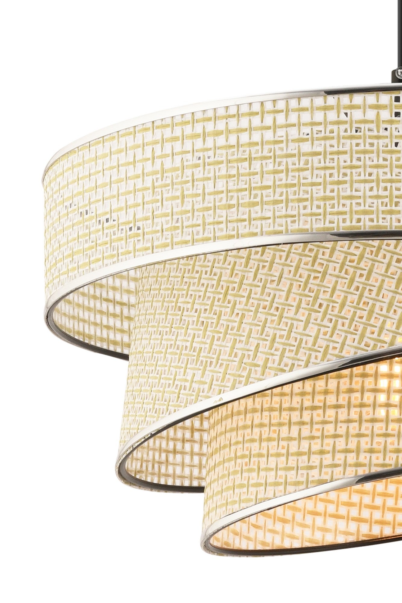 Candeeiro de Teto – 72 cm – Creme e Prata – Metálico