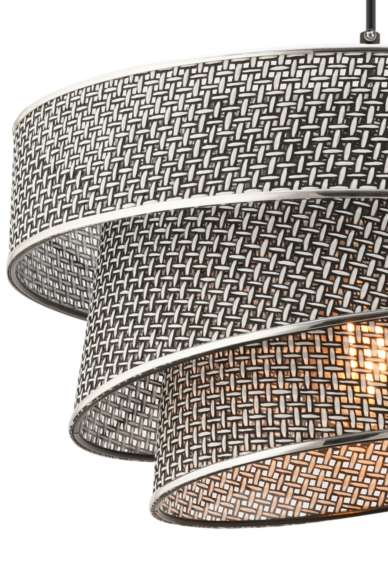 Candeeiro de Teto – 72 cm – Cinza – Metal e Algodão