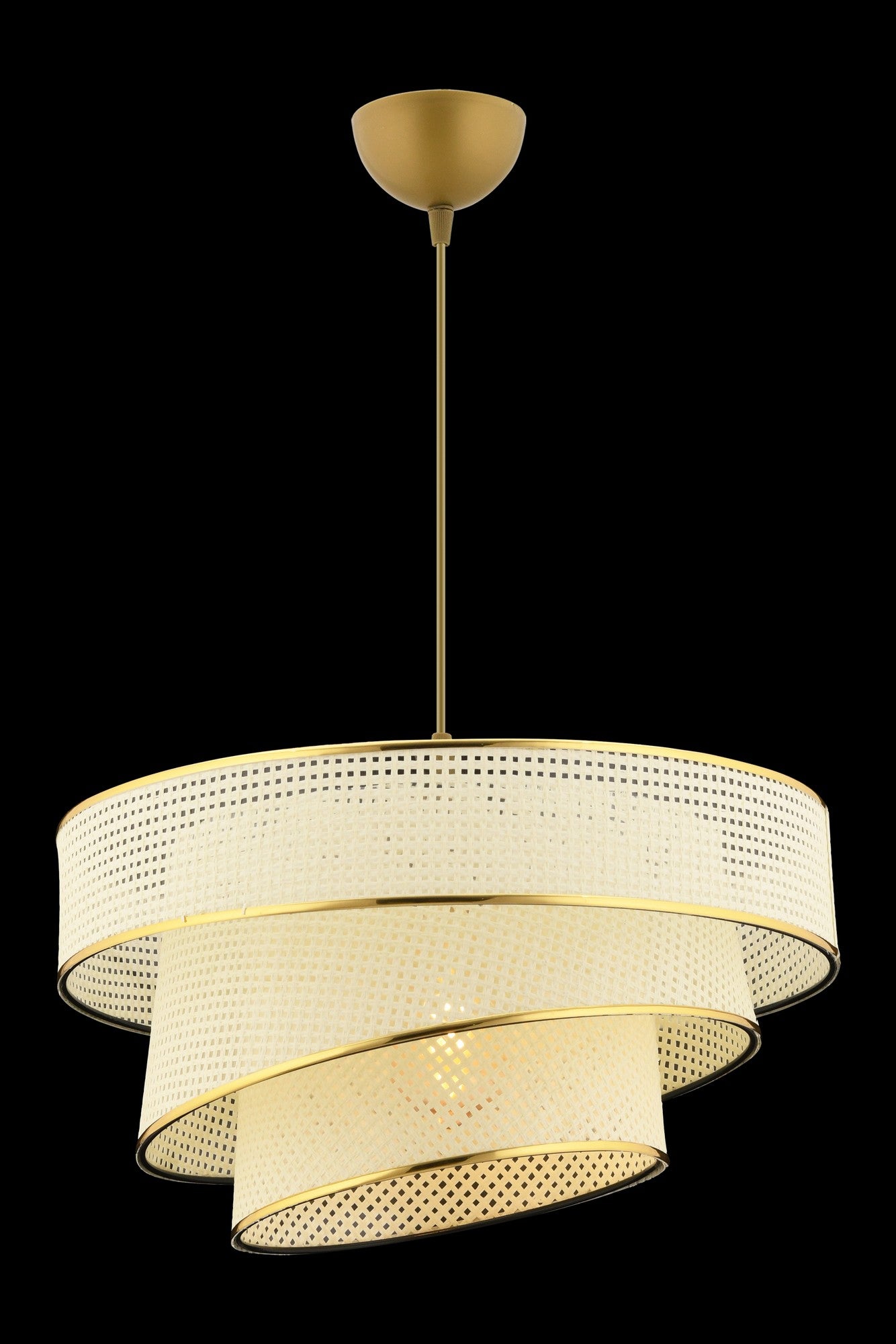 Candeeiro de Teto – 40 x 40 cm – Branco e Dourado – Metálico