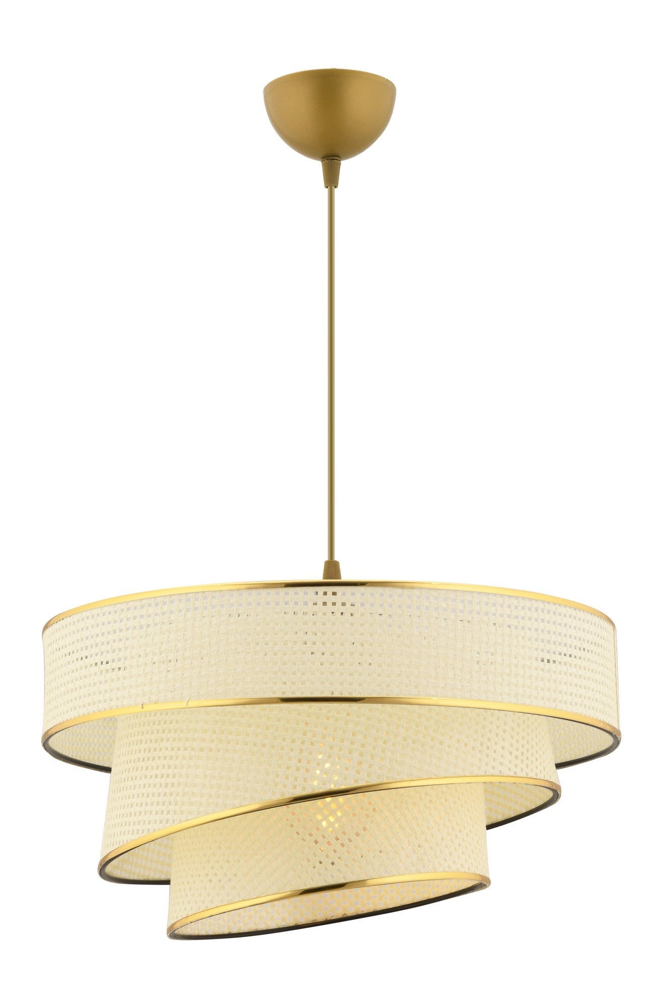 Candeeiro de Teto – 40 x 40 cm – Branco e Dourado – Metálico