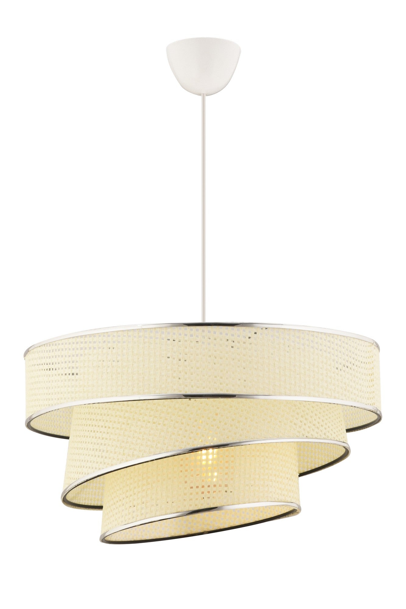 Candeeiro de Teto – 40 x 40 cm – Branco e Prata – Metal