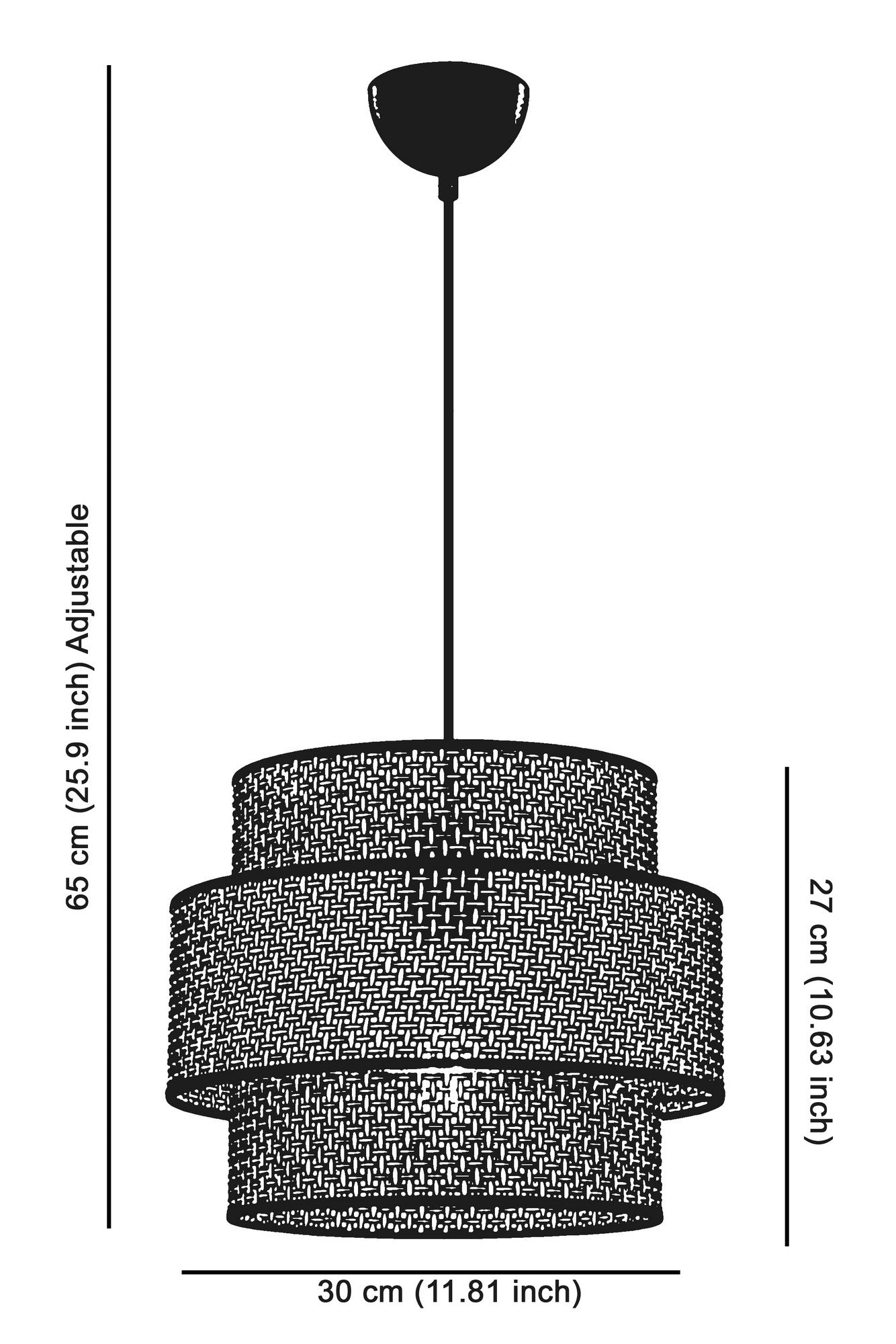 Candeeiro de Teto – 30 x 30 cm – Creme e Bege – Metal e Tecido