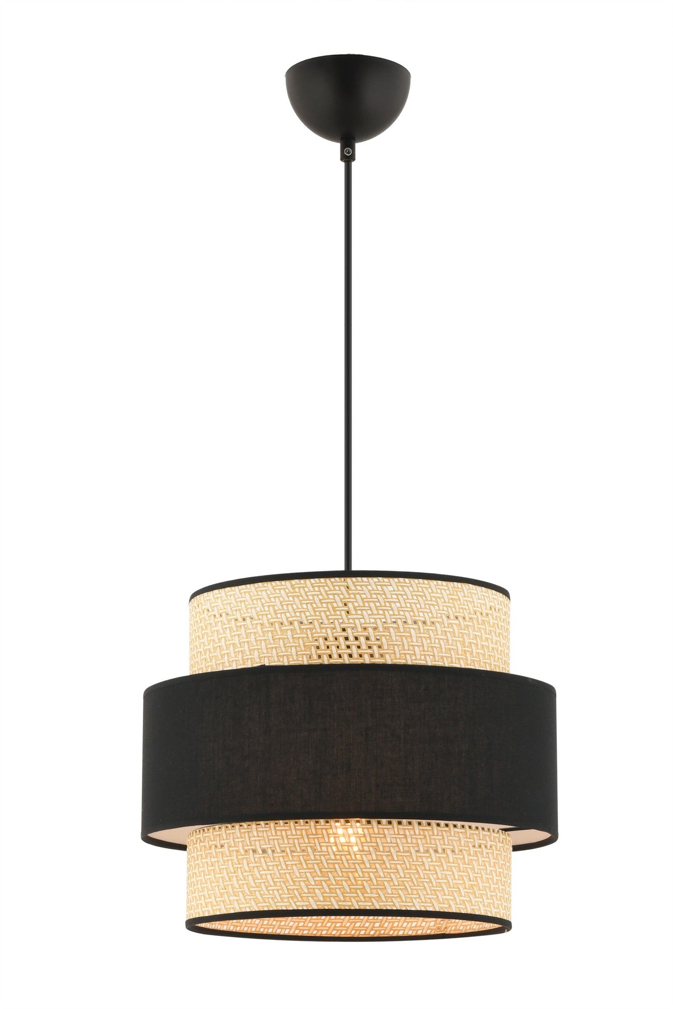 Candeeiro de Teto – 30 x 30 cm – Camelo e Preto – Metal