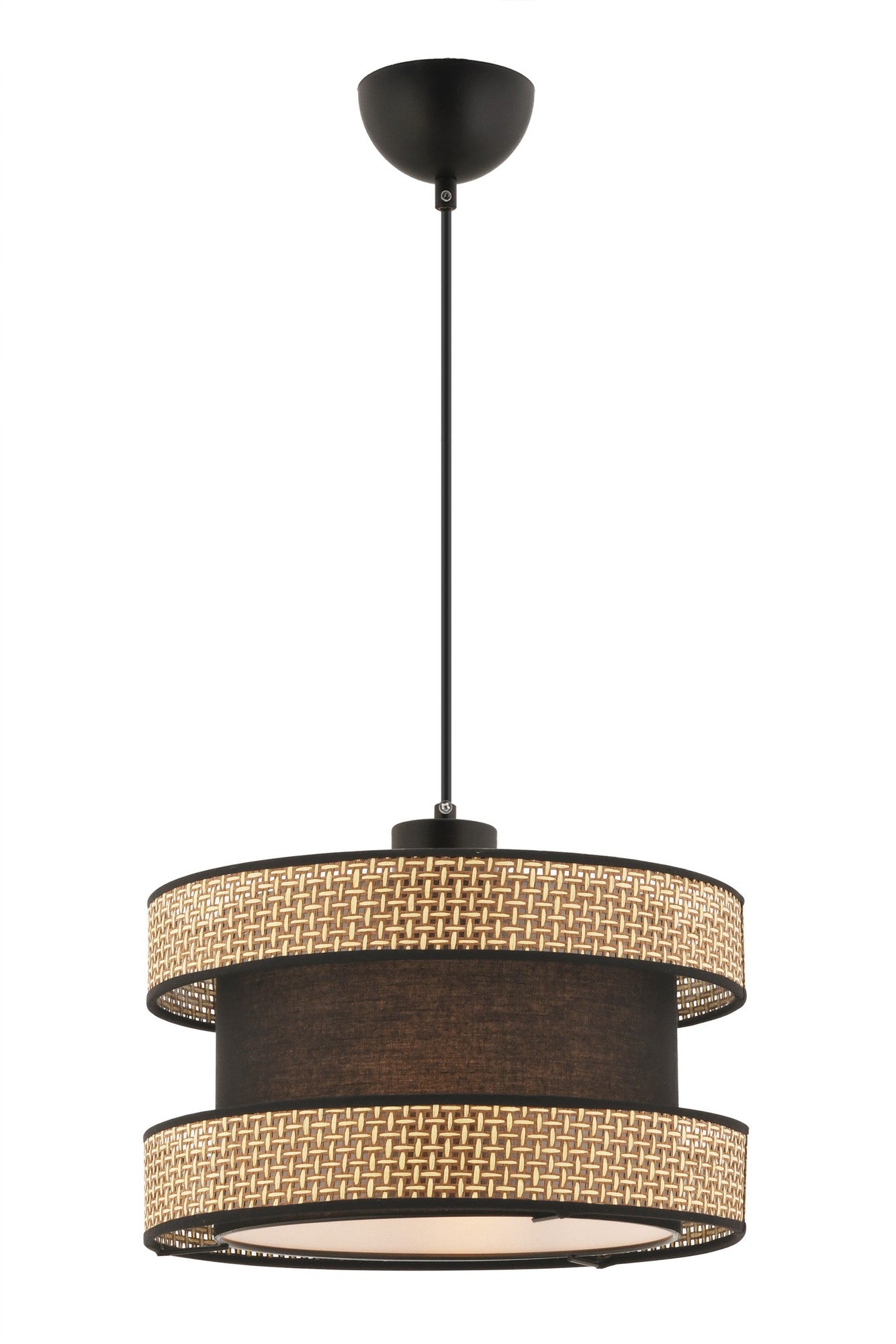 Candeeiro de Teto – 65 cm – Bege e Preto – Metal
