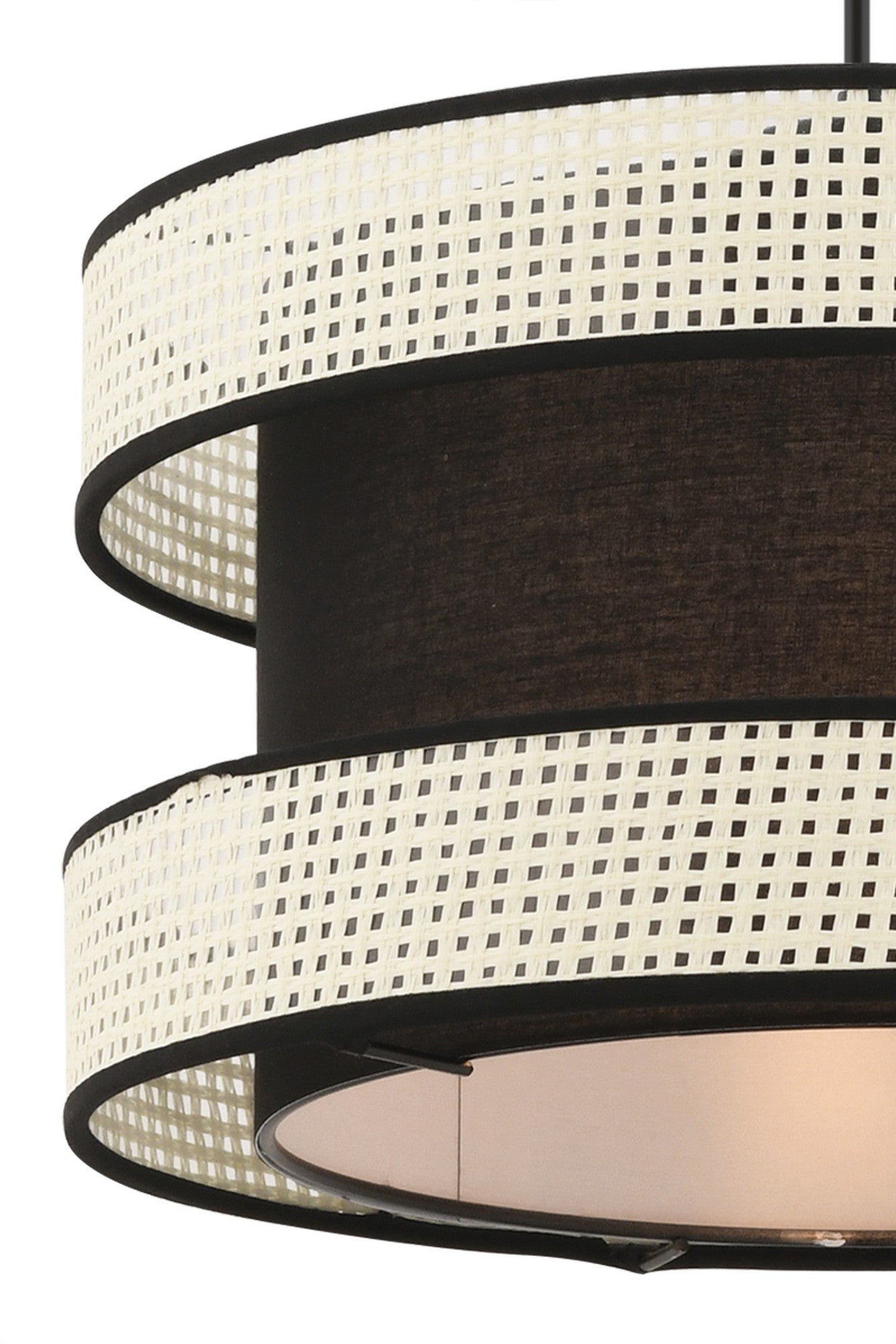 Candeeiro de Teto – 65 cm – Branco e Preto – Metal