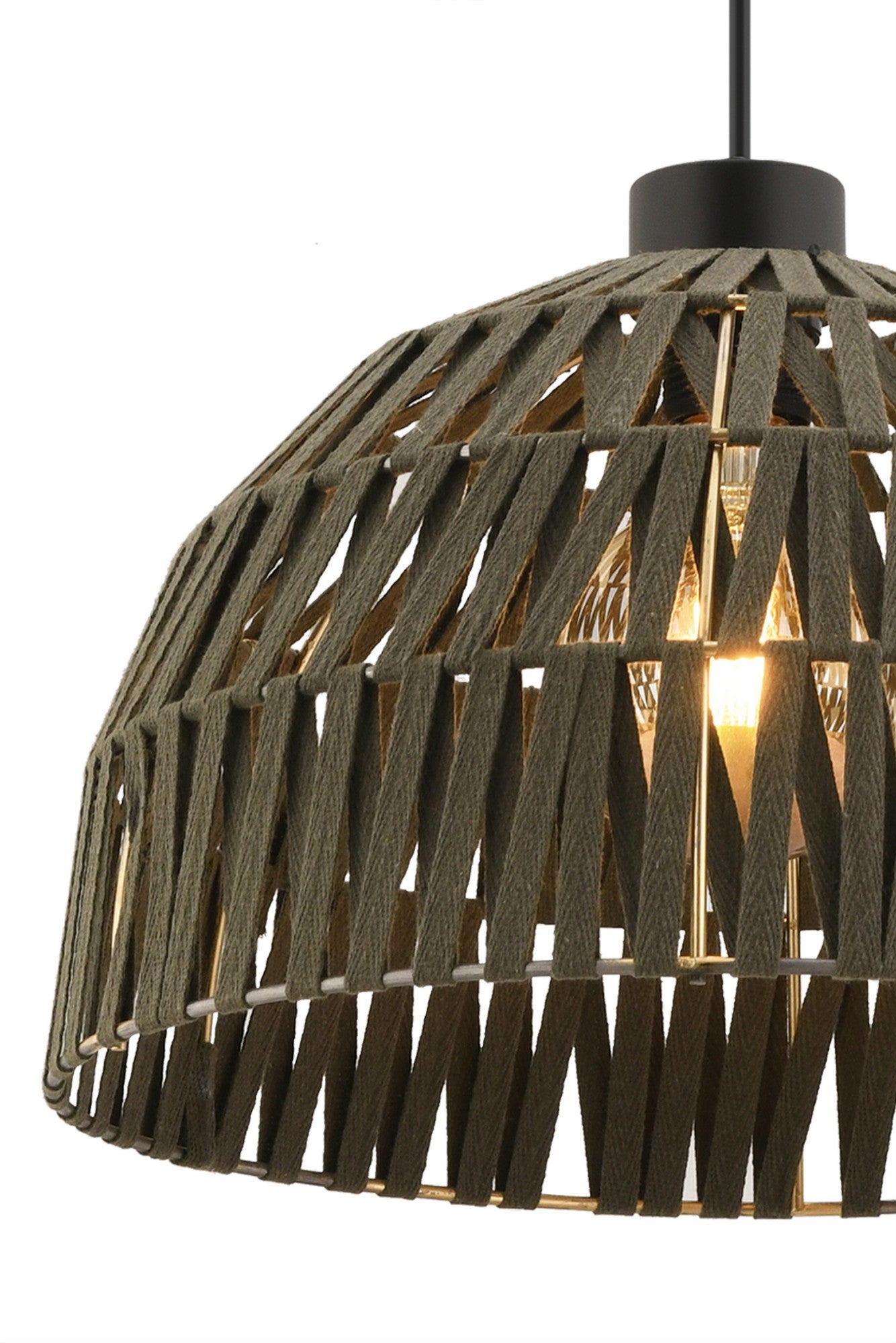 Candeeiro de Teto – 65 cm – Verde – Metal