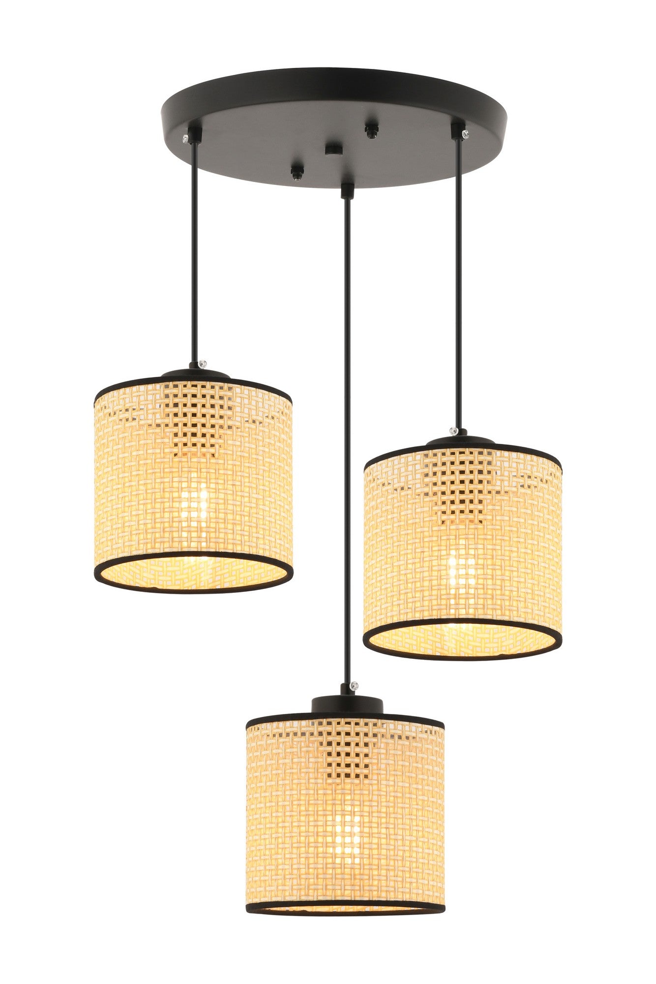 Candeeiro de Teto – 60 cm – Camelo – Metálico e Algodão