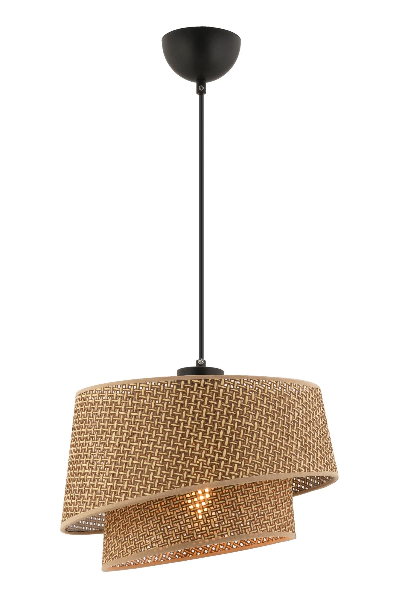 Candeeiro de Teto – 32 x 32 cm – Bege – Metal e Tecido