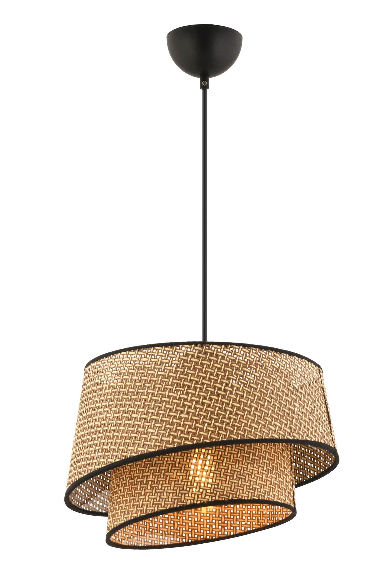 Candeeiro de Teto – 32 x 32 cm – Bege e Preto – Metálico
