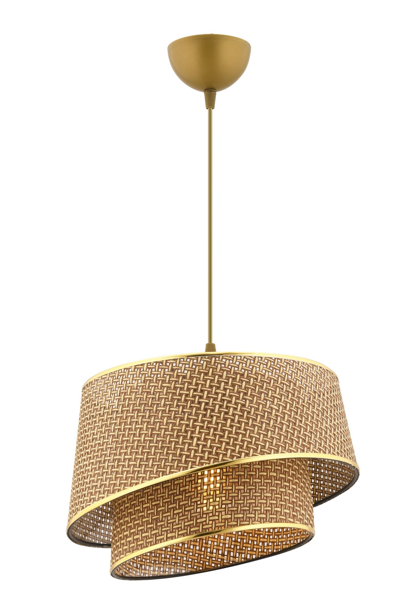 Candeeiro de Teto – 32 x 32 cm – Bege e Dourado – Metálico