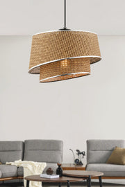 Candeeiro de Teto – 65 cm – Bege e Prata – Metálico