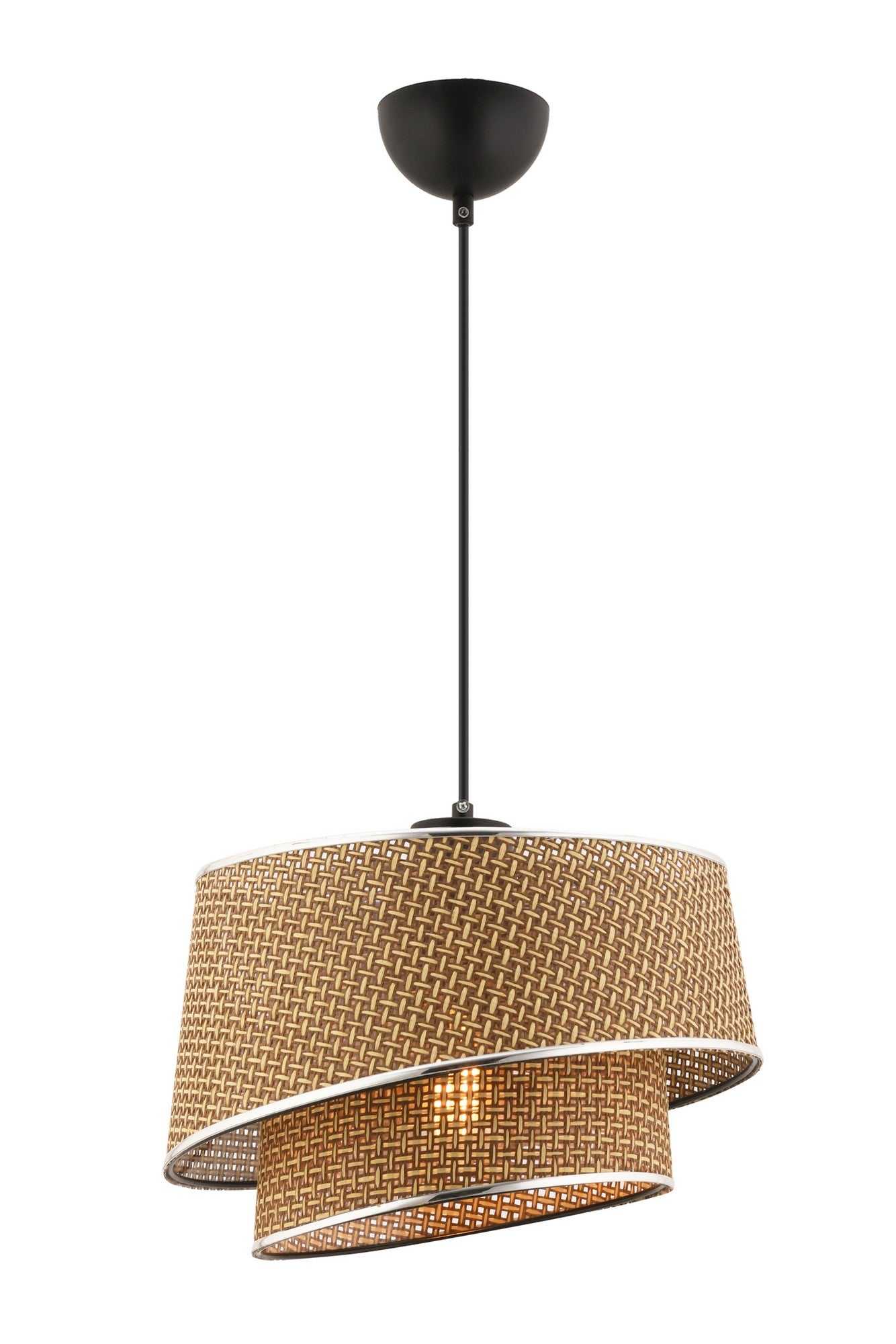 Candeeiro de Teto – 65 cm – Bege e Prata – Metálico