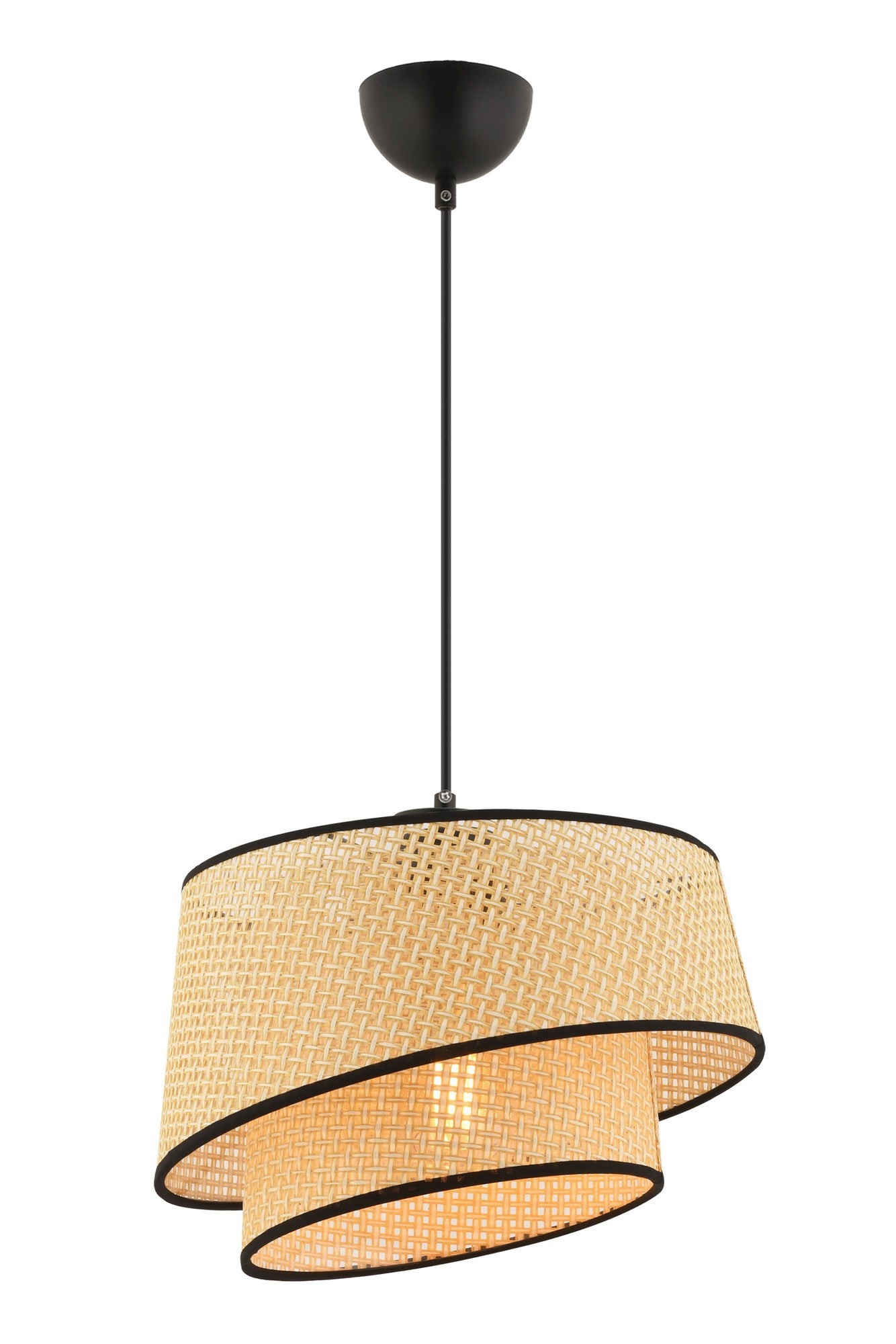 Candeeiro de Teto – 32 x 32 cm – Camel e Preto – Metal