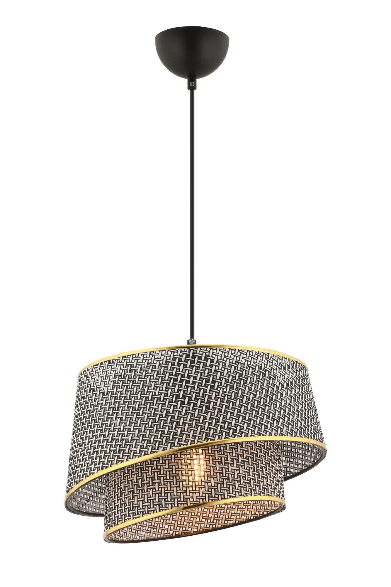 Candeeiro de Teto – 65 cm – Cinzento e dourado – Metálico