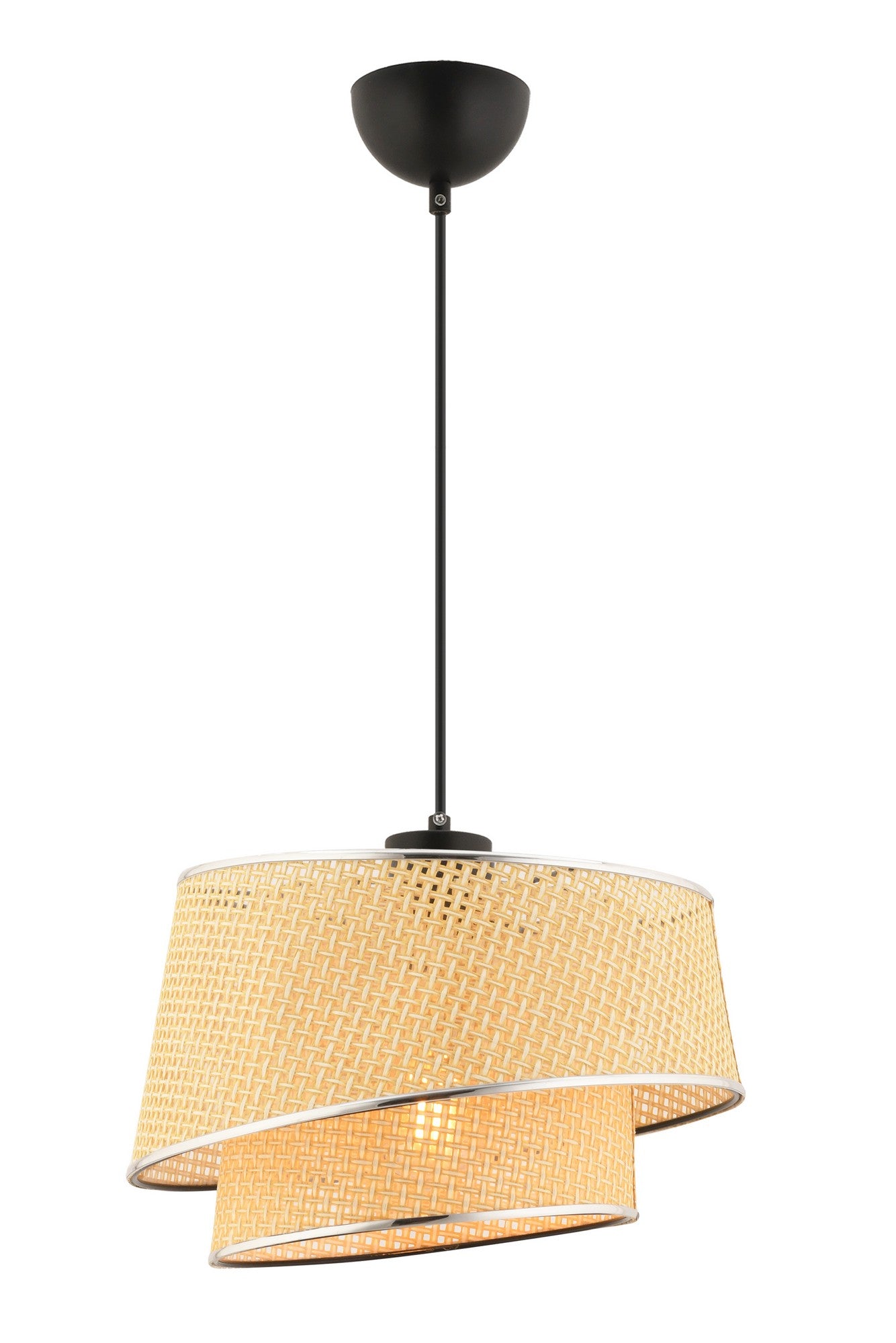 Candeeiro de Teto – 65 cm – Camel e Prata – Metálico
