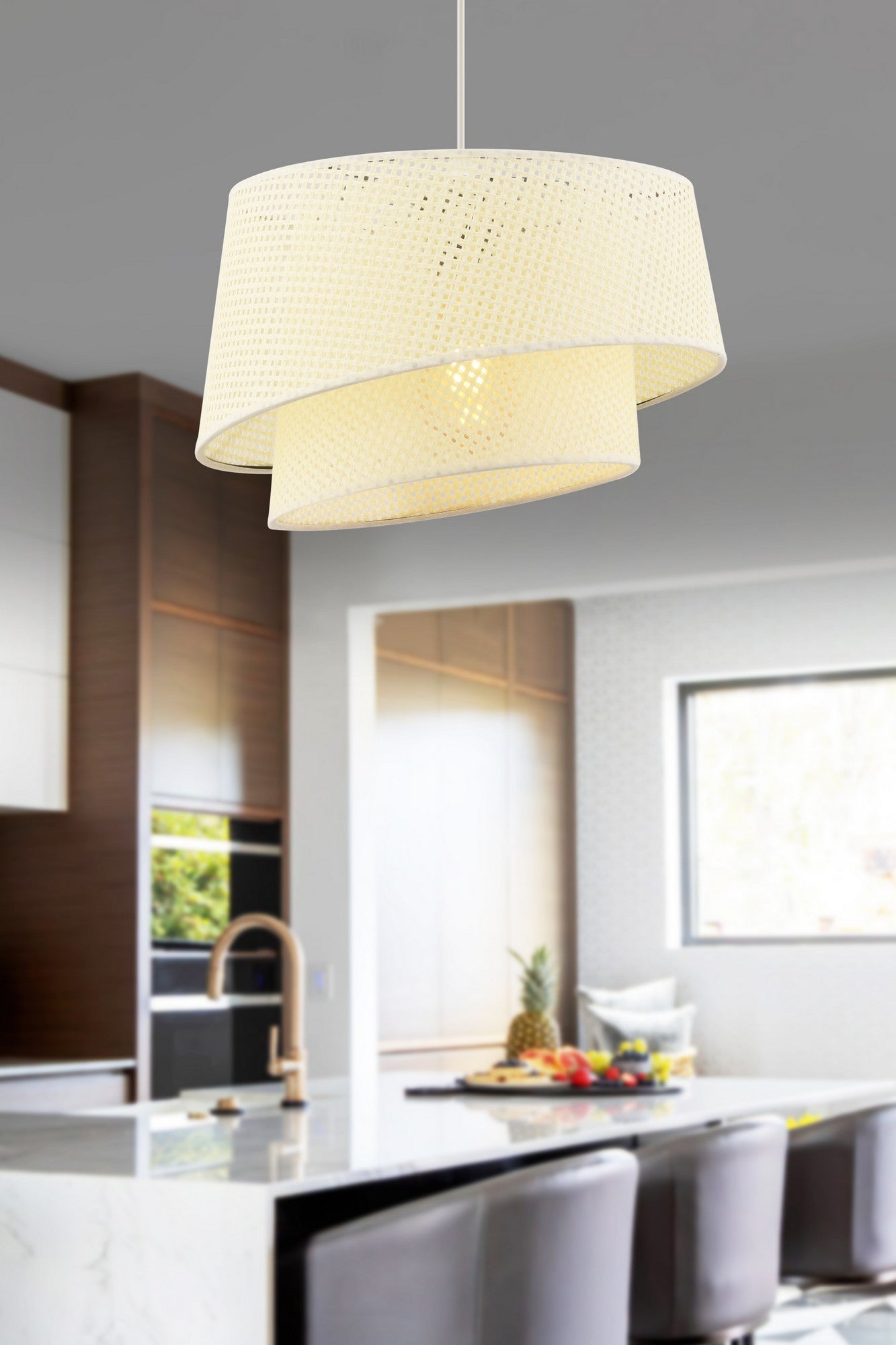 Candeeiro de Teto – 65 cm – Branco – Metal