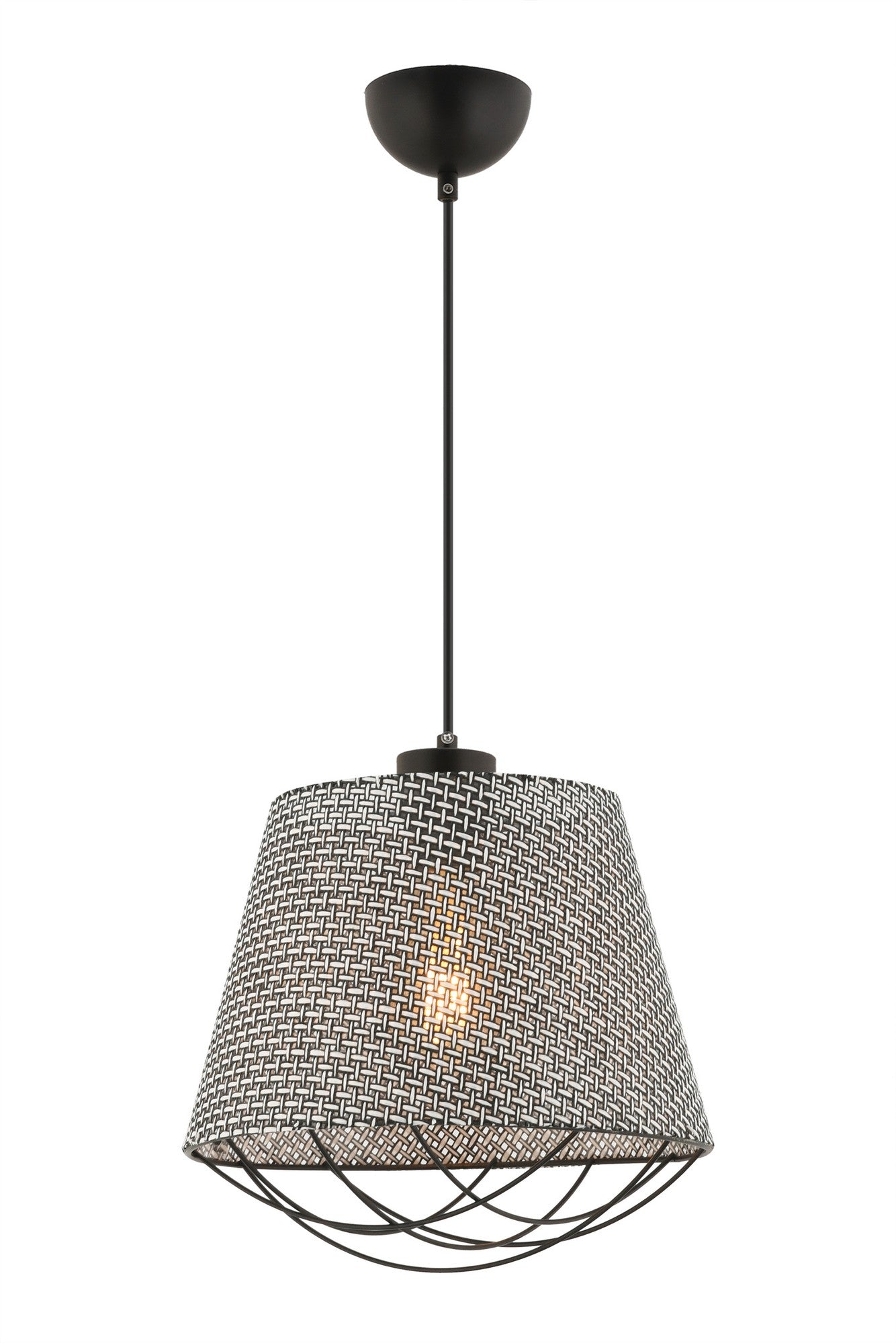 Candeeiro de Teto – 30 x 30 cm – Cinzento – Metal e Tecido