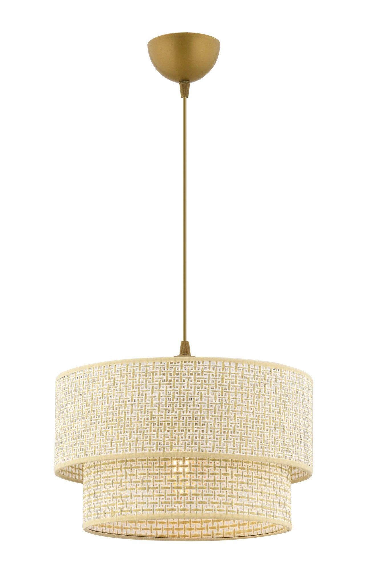Candeeiro de Teto – 65 cm – Creme – Metal e Algodão