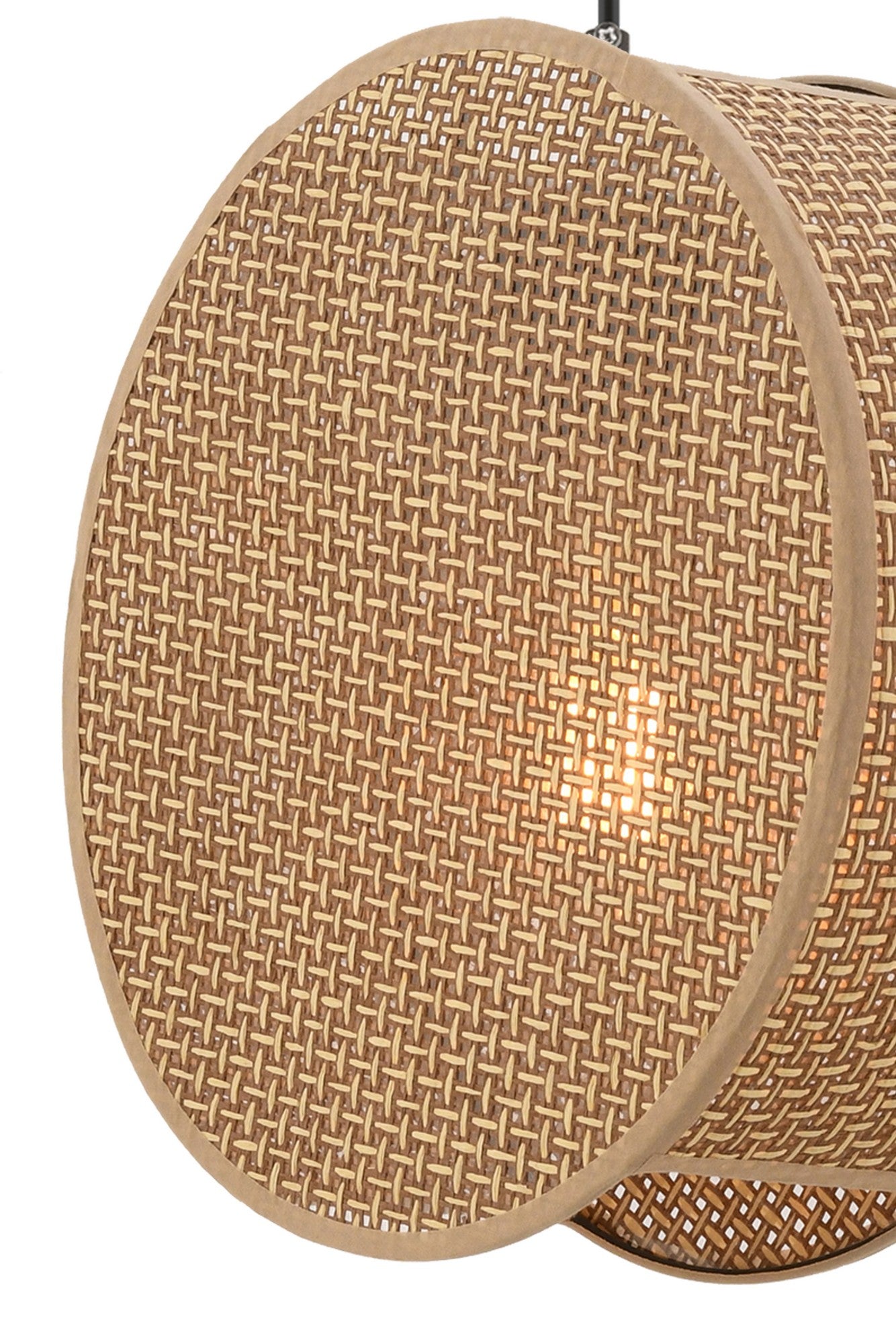 Candeeiro de Teto – 35 x 9 cm – Bege – Metal e Algodão