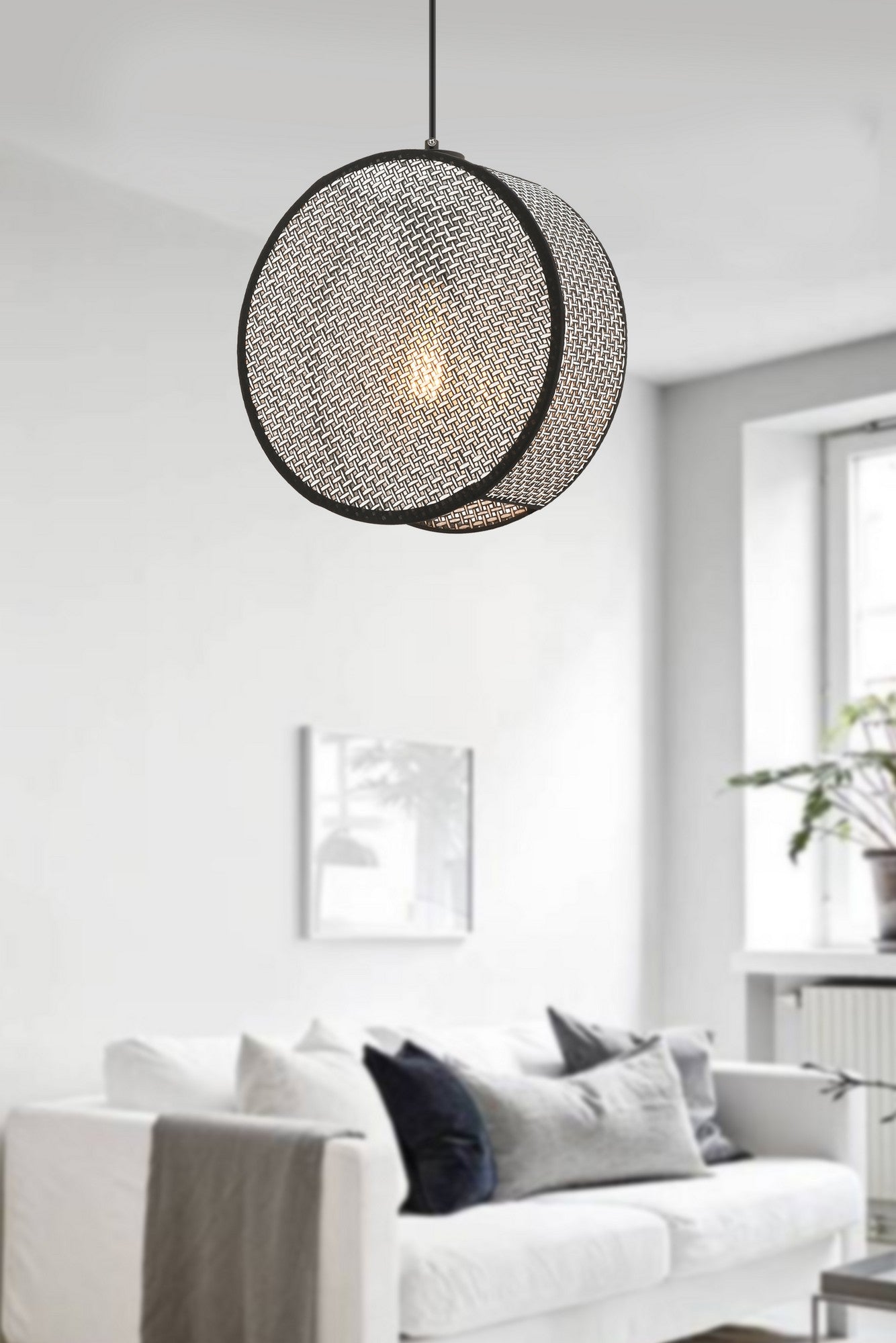 Candeeiro de Teto – 75 cm – Cinza – Metal