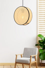 Candeeiro de Teto – 75 cm – Camel – Metal e Algodão
