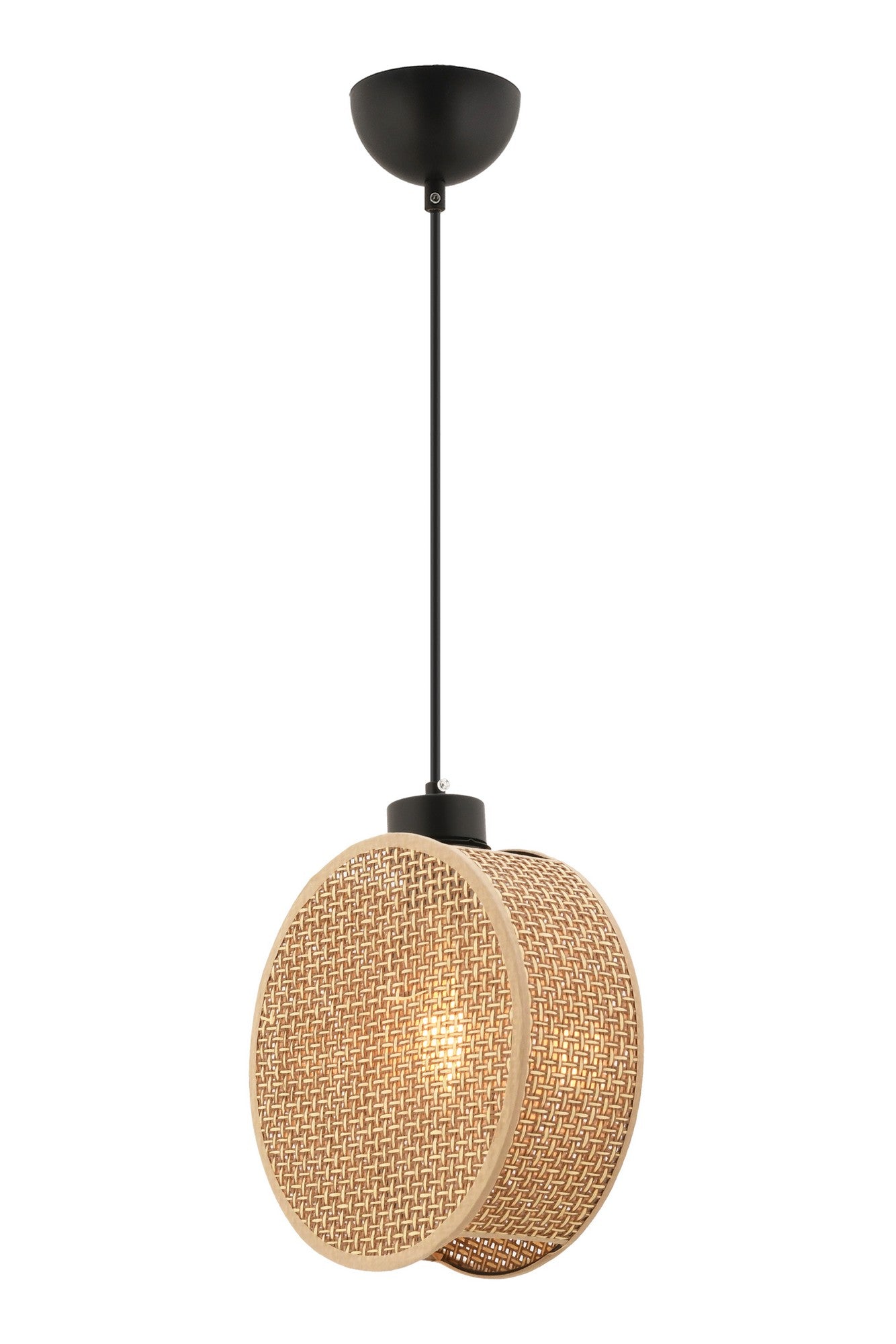 Candeeiro de Teto – 65 cm – Bege – Metal e Algodão