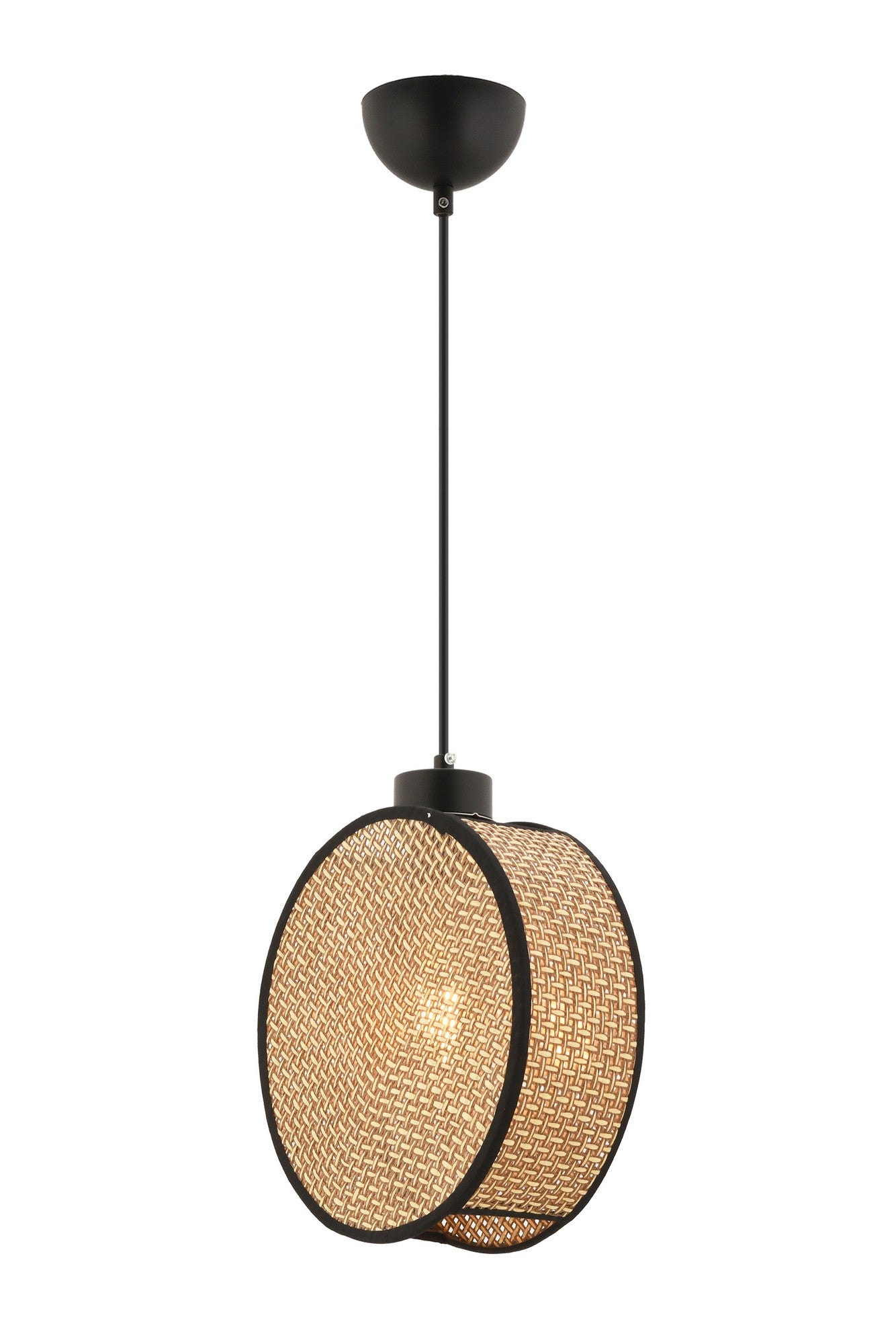Candeeiro de Teto – 65 cm – Bege e Preto – Metal