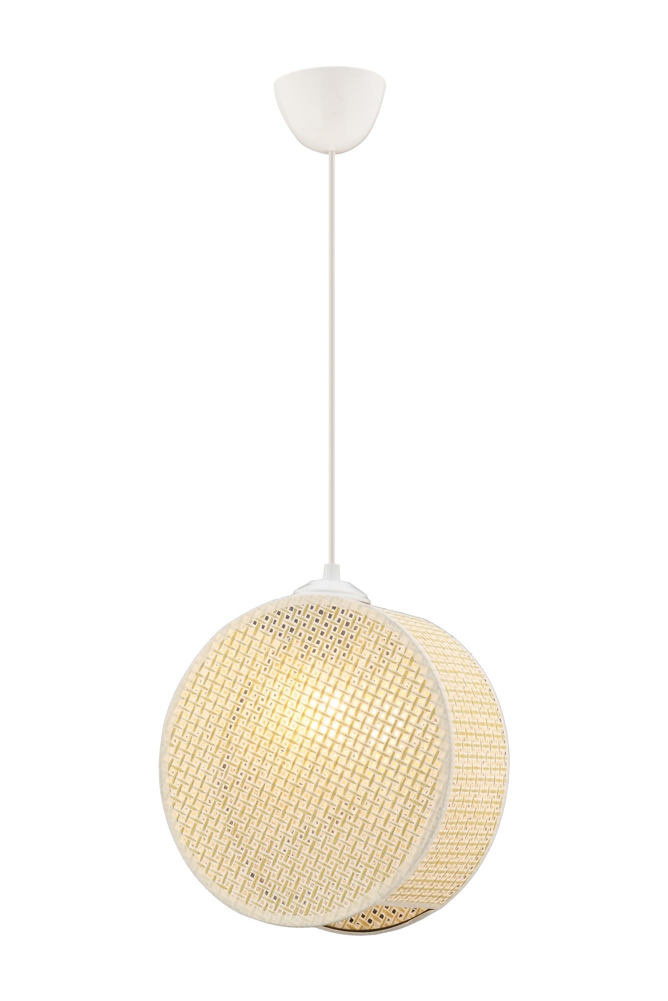 Candeeiro de Teto – 65 cm – Creme – Metal e Algodão