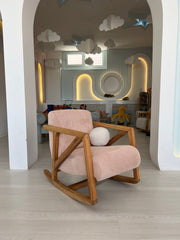 Poltrona Elegante, Rosa, 75 x 62 x 52 cm | Estrutura 100% Madeira de Carpa, Tecido 100% Poliéster | Acolchoamento de Espuma Confortável, Uma Adição Elegante a Qualquer Ambiente
