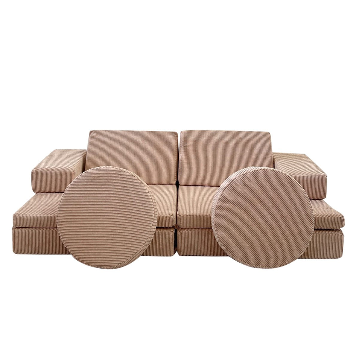 Sofá-cama elegante de 2 lugares, rosa, 140 x 70 x 46 cm | 100% poliéster, almofadas de espuma confortáveis | Perfeito para espaços pequenos e decoração moderna
