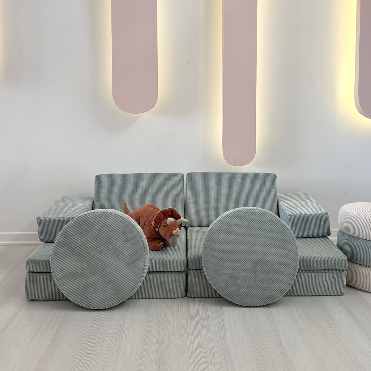 Sofá-cama elegante de 2 lugares, azul, 140 x 70 x 46 cm | 100% poliéster, almofadas de espuma confortáveis | Perfeito para espaços pequenos e quartos de hóspedes
