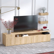 Móvel de TV moderno em carvalho, 180 cm | Painel de partículas 100% revestido em melamina, 18 mm de espessura | Montável na parede, com várias prateleiras, design elegante e funcional