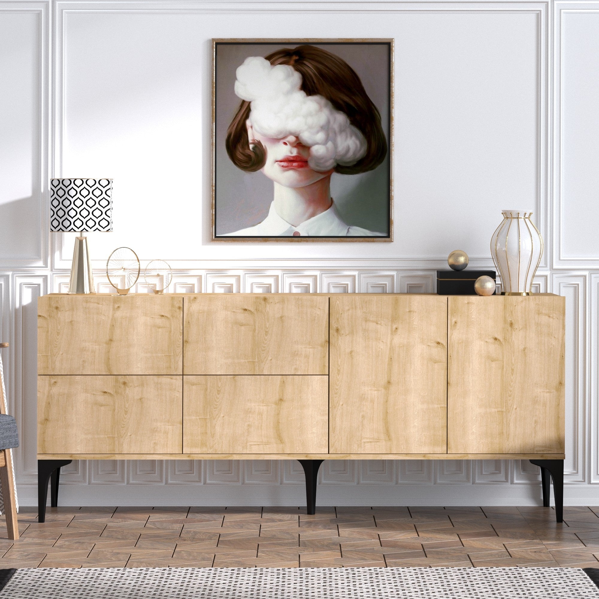 Aparador – 180 x 80 x 40 cm – Carvalho Safira – Painel de Partículas com Melamina