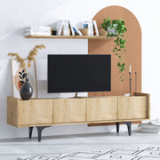 Móvel de TV elegante em carvalho safira, 150 x 57 x 40 cm | Painel de partículas 100% revestido em melamina, antibacteriano | Design tradicional e industrial, montagem necessária