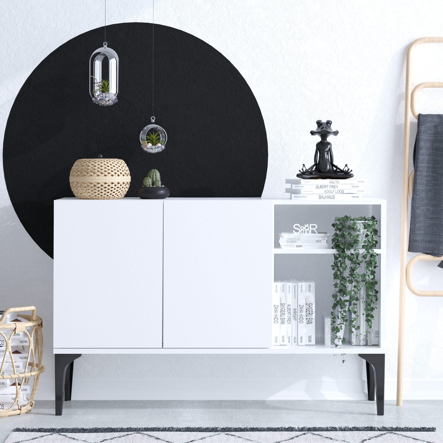 Aparador – 120 x 80 x 40 cm – Branco – Painel de Partículas revestido a Melamina