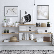 Estante de partículas revestida a melamina – 85 cm L x 216 cm A x 20 cm P – carvalho