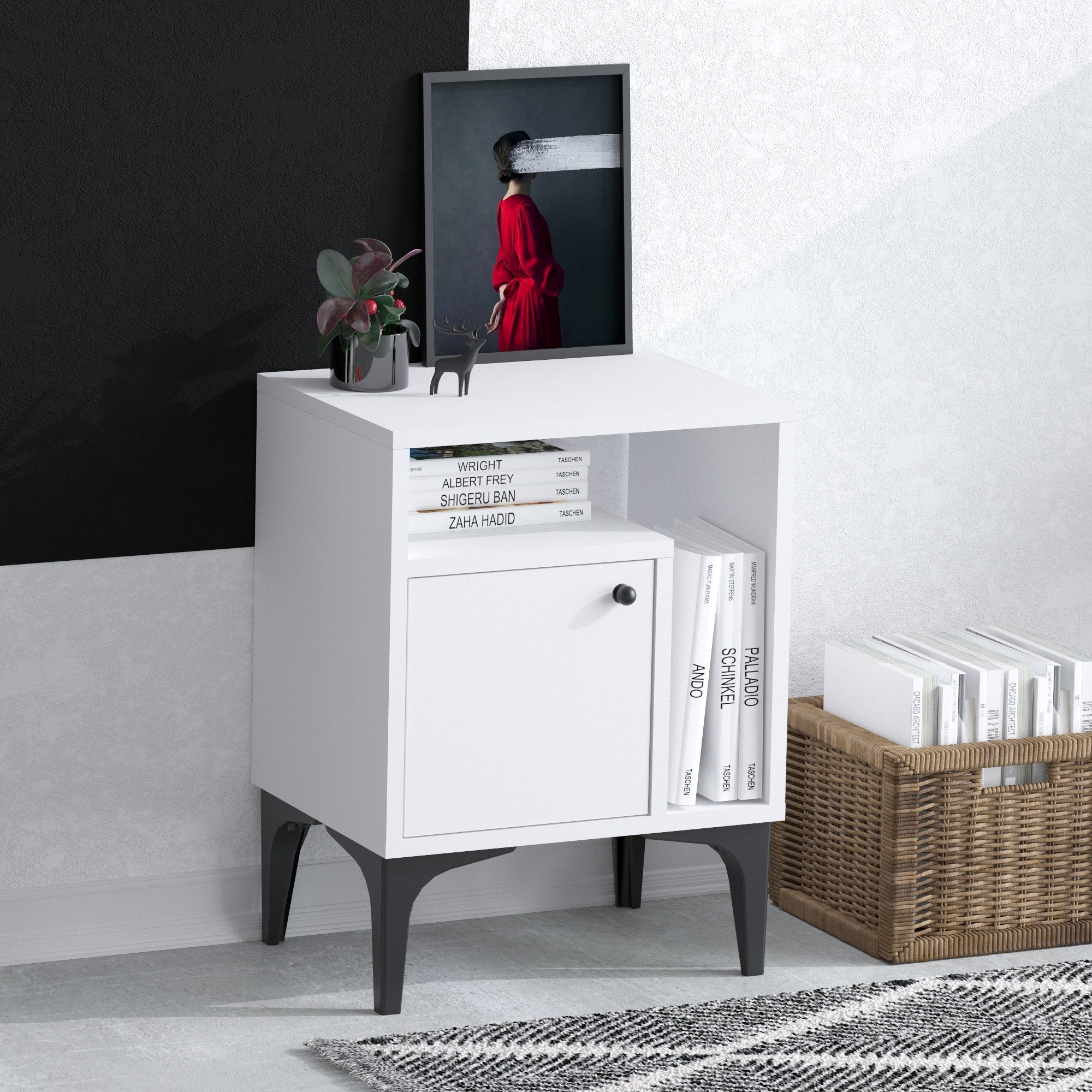 Mesa de cabeceira-Emma-Branco
Preto