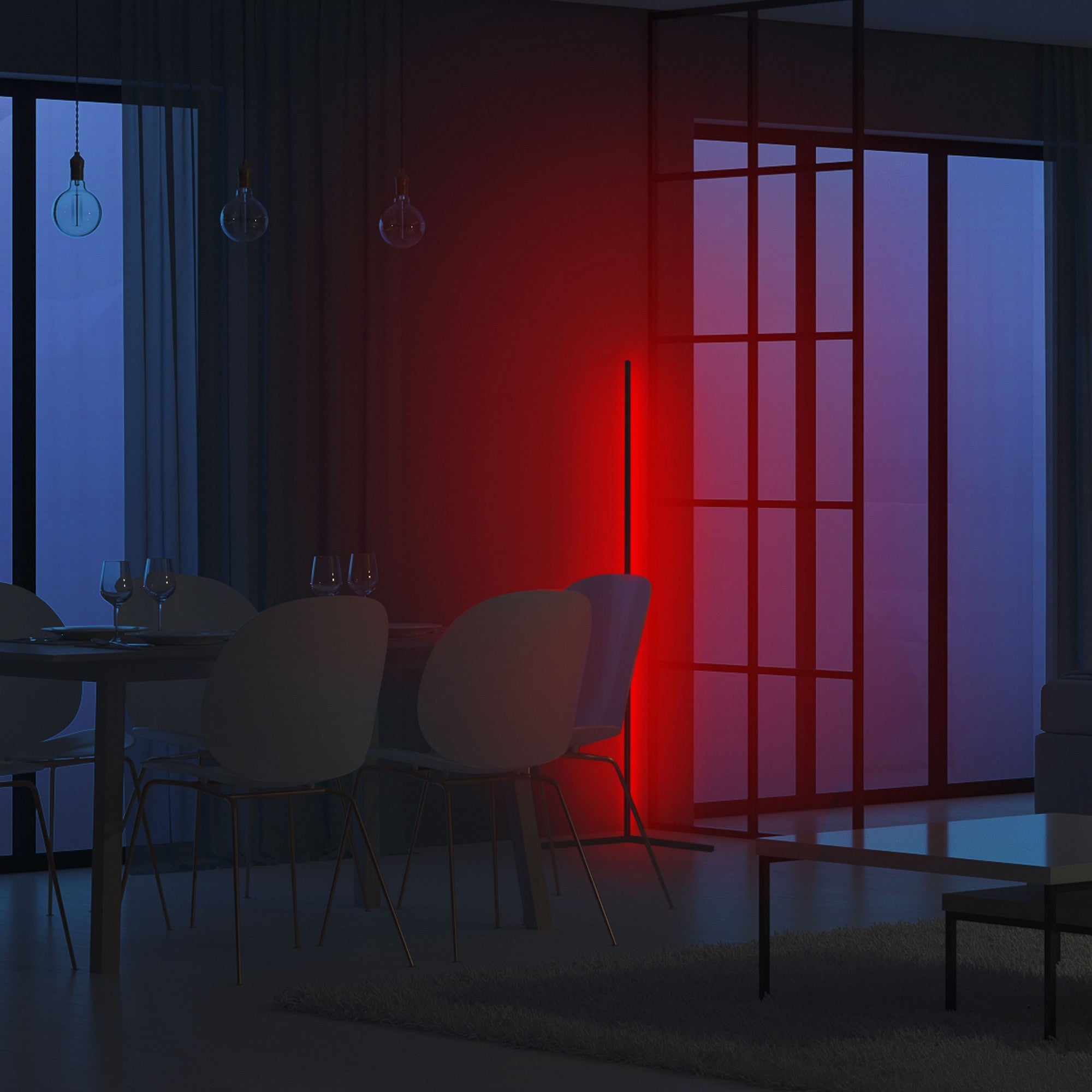 Candeeiro de Pé – 120 cm – Vermelho – Alumínio