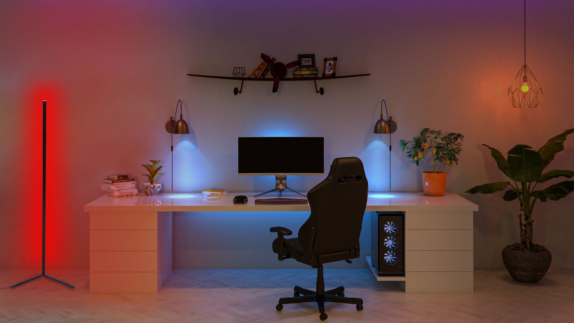 Candeeiro de Pé – 120 cm – Vermelho – Alumínio