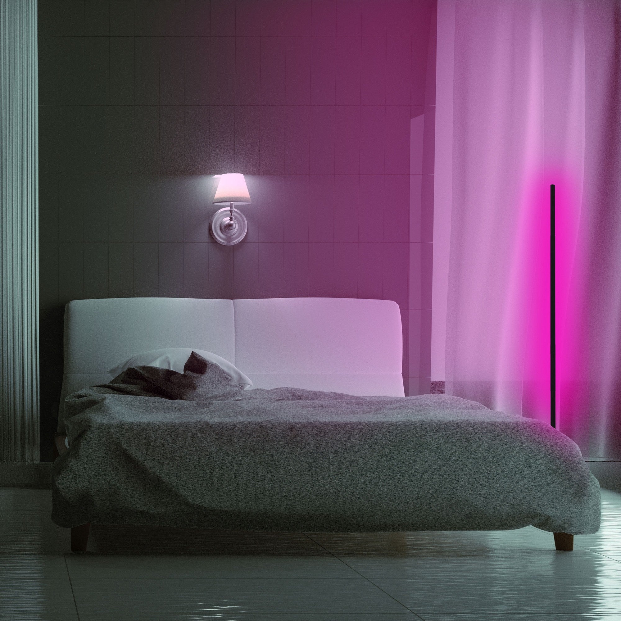 Candeeiro de Pé – 120 cm – Roxo – Alumínio e Ferro